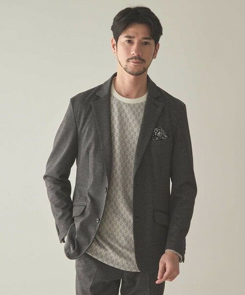 MEN'S BIGI / メンズビギ テーラードジャケット | 【セットアップ着用可】 トップカルゼジャージーテーラードジャケット（チャコールグレー）
