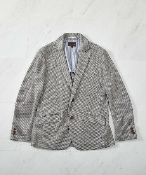 MEN'S BIGI / メンズビギ テーラードジャケット | ラッセル編みテーラードジャケット（ライトグレー）