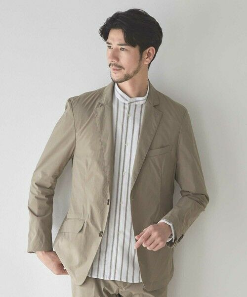 MEN'S BIGI / メンズビギ テーラードジャケット | ハイパーストレッチポリエステルタフタテーラードジャケット（ベージュ系）