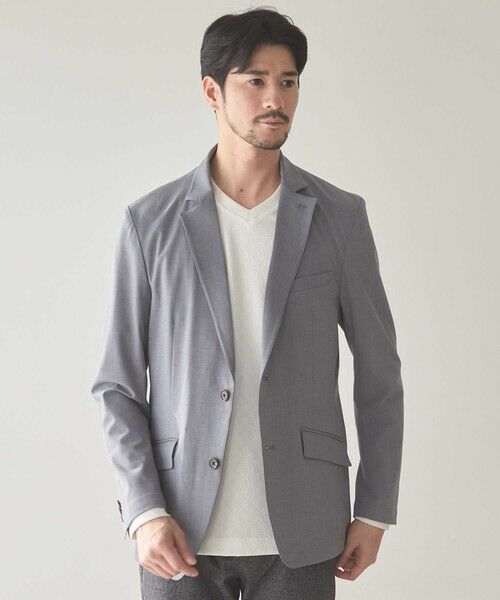 MEN'S BIGI / メンズビギ テーラードジャケット | ストレッチスラブカチオンテーラードジャケット（ライトグレー）