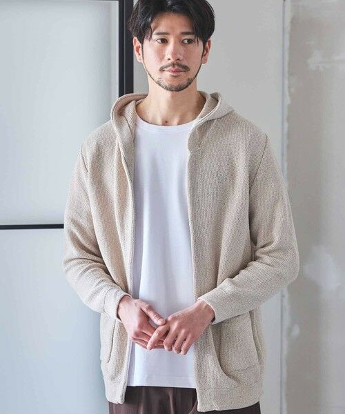 MEN'S BIGI / メンズビギ ニット・セーター | ウォッシャブルボタンレスパーカーカーディガン | 詳細1