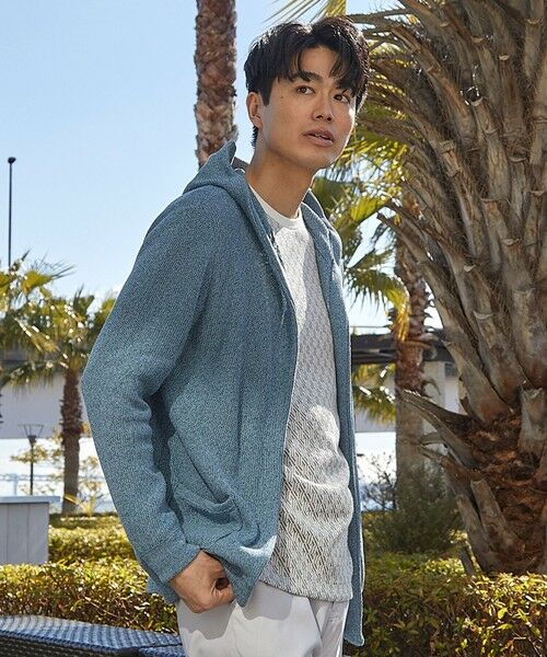 MEN'S BIGI / メンズビギ ニット・セーター | ウォッシャブルボタンレスパーカーカーディガン | 詳細7