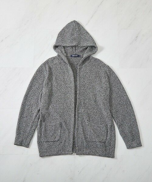 MEN'S BIGI / メンズビギ ニット・セーター | ウォッシャブルボタンレスパーカーカーディガン（ブラック系）