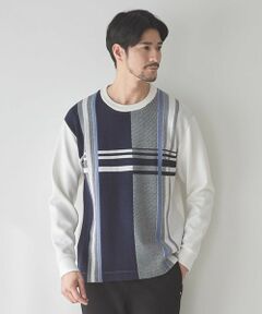 MEN'S BIGI / メンズビギ スウェット | チェック柄パッチワークスウェット