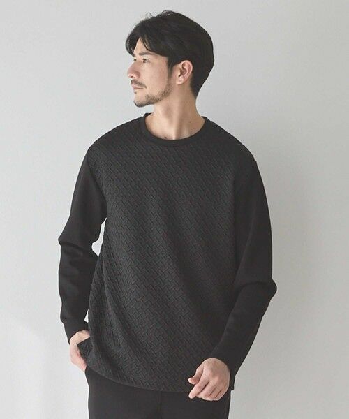 MEN'S BIGI / メンズビギ スウェット | ジャガード×ダンボールバスケットスウェット | 詳細5