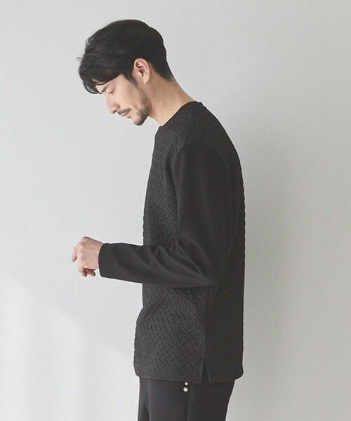 MEN'S BIGI / メンズビギ スウェット | ジャガード×ダンボールバスケットスウェット | 詳細7