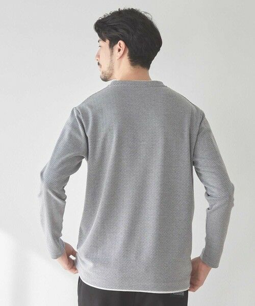 MEN'S BIGI / メンズビギ スウェット | ウェーブジャガード柄フェイクレイヤードクルーTee | 詳細3