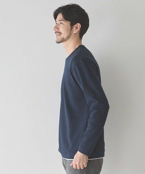 MEN'S BIGI / メンズビギ スウェット | ウェーブジャガード柄フェイクレイヤードクルーTee | 詳細6