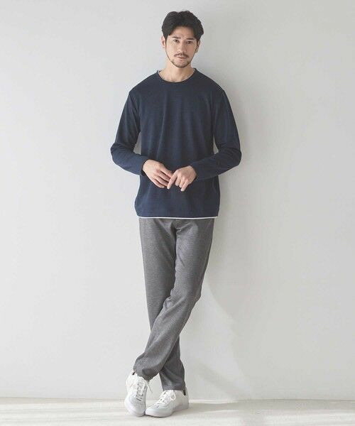 MEN'S BIGI / メンズビギ スウェット | ウェーブジャガード柄フェイクレイヤードクルーTee | 詳細8