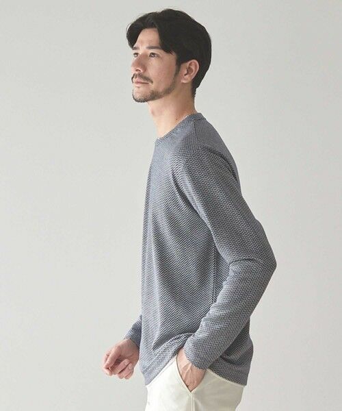 MEN'S BIGI / メンズビギ スウェット | ウェーブジャガード柄フェイクレイヤードクルーTee | 詳細11