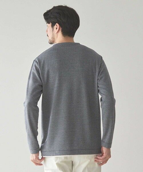 MEN'S BIGI / メンズビギ スウェット | ウェーブジャガード柄フェイクレイヤードクルーTee | 詳細12