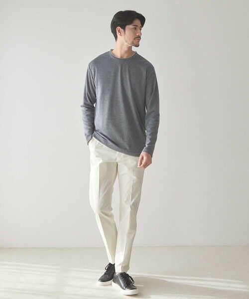MEN'S BIGI / メンズビギ スウェット | ウェーブジャガード柄フェイクレイヤードクルーTee | 詳細13