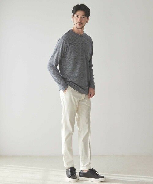 MEN'S BIGI / メンズビギ スウェット | ウェーブジャガード柄フェイクレイヤードクルーTee | 詳細14