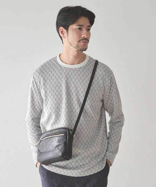 MEN'S BIGI / メンズビギ Tシャツ | <UNION STATION by MEN'S BIGI>ジオメトリックジャガードロンT | 詳細1