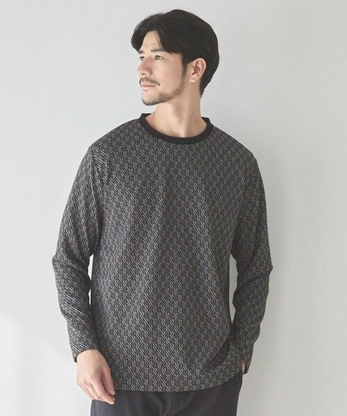 MEN'S BIGI / メンズビギ Tシャツ | <UNION STATION by MEN'S BIGI>ジオメトリックジャガードロンT | 詳細4