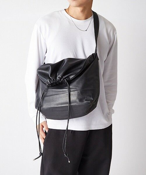 MEN'S BIGI / メンズビギ ショルダーバッグ | ドローストリングショルダーバッグ | 詳細1