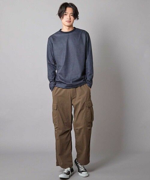 MEN'S BIGI / メンズビギ Tシャツ | エンボスリンクスフェイクスウェードロンT | 詳細1