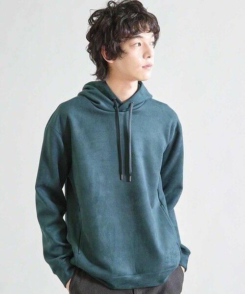 MEN'S BIGI / メンズビギ スウェット | フェイクスエードポンチプルパーカ | 詳細7