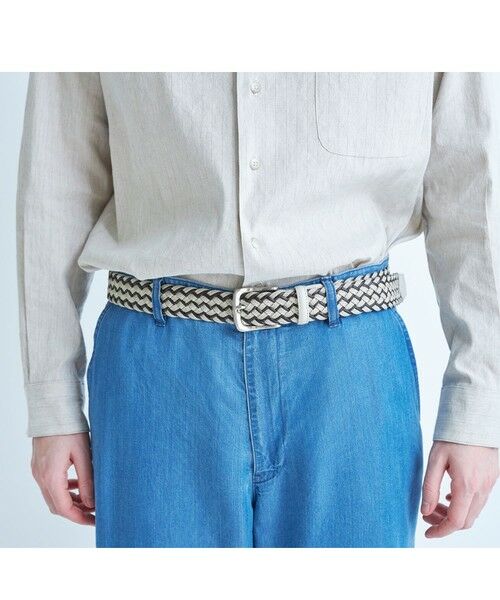 MEN'S BIGI / メンズビギ ベルト・サスペンダー | レザーミックス イタリアンメッシュベルト | 詳細4