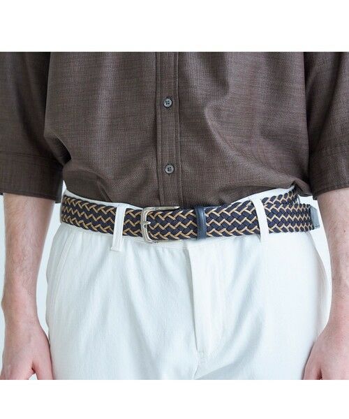 MEN'S BIGI / メンズビギ ベルト・サスペンダー | レザーミックス イタリアンメッシュベルト | 詳細9