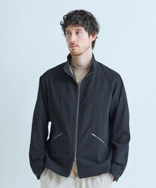 MEN'S BIGI / メンズビギ ブルゾン | ライトサッカー スタンドカラーブルゾン＜ストレッチ/通気性＞ | 詳細1