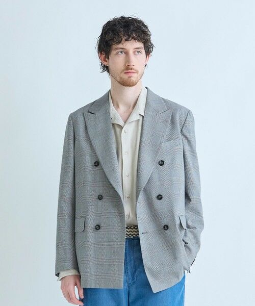 MEN'S BIGI / メンズビギ テーラードジャケット | SMART MERINOウールトロピカル/グレンチェック ダブルジャケット＜防シワ＞＜軽量＞＜ストレッチ＞ | 詳細18