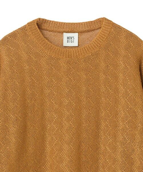 MEN'S BIGI / メンズビギ ニット・セーター | 変形アーガイルシアーニット7分袖Tシャツ | 詳細10