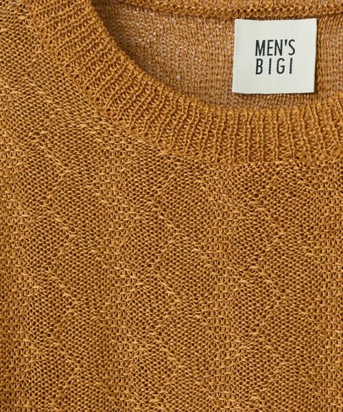 MEN'S BIGI / メンズビギ ニット・セーター | 変形アーガイルシアーニット7分袖Tシャツ | 詳細13