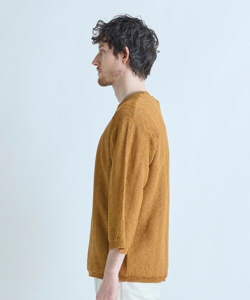 MEN'S BIGI / メンズビギ ニット・セーター | 変形アーガイルシアーニット7分袖Tシャツ | 詳細6
