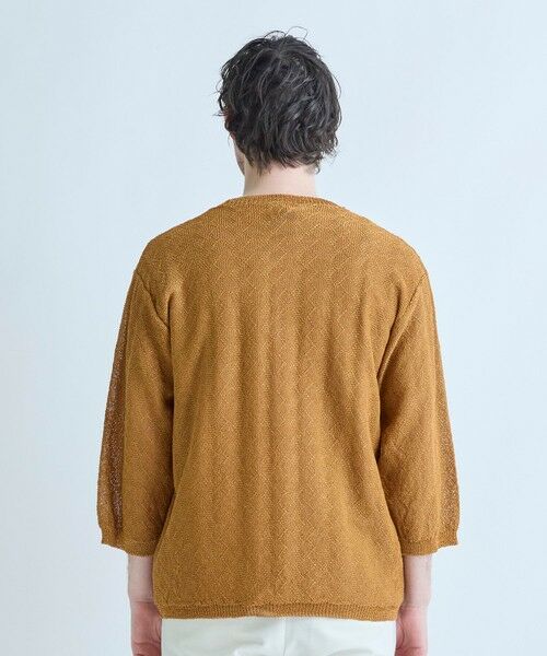 MEN'S BIGI / メンズビギ ニット・セーター | 変形アーガイルシアーニット7分袖Tシャツ | 詳細7
