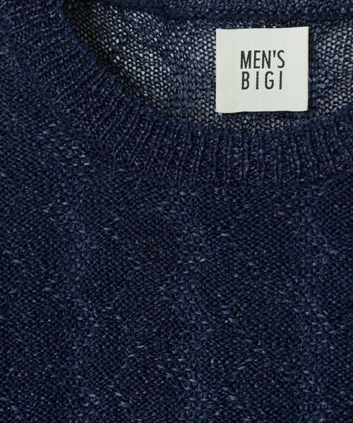 MEN'S BIGI / メンズビギ ニット・セーター | 変形アーガイルシアーニット7分袖Tシャツ | 詳細16