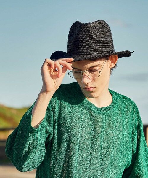 MEN'S BIGI / メンズビギ ニット・セーター | 変形アーガイルシアーニット7分袖Tシャツ | 詳細18