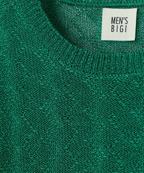 MEN'S BIGI / メンズビギ ニット・セーター | 変形アーガイルシアーニット7分袖Tシャツ | 詳細23