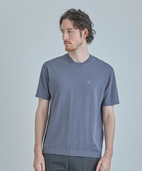 MEN'S BIGI / メンズビギ ニット・セーター | 【COLE HAAN/コール ハーン】別注 ロゴ刺繍ニット半袖Tシャツ＜持続冷感＞ | 詳細17