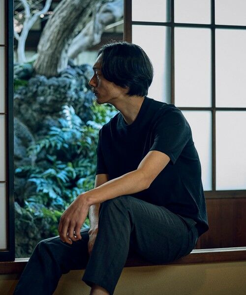 MEN'S BIGI / メンズビギ ニット・セーター | 【COLE HAAN/コール ハーン】別注 ロゴ刺繍ニット半袖Tシャツ＜持続冷感＞ | 詳細30