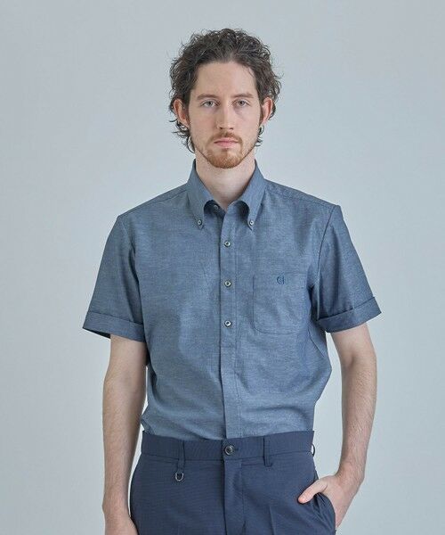 MEN'S BIGI / メンズビギ シャツ・ブラウス | 【COLE HAAN/コール ハーン】別注 綿麻オックス半袖シャツ＜吸水速乾/UVカット/遮熱/透け防止＞ | 詳細10