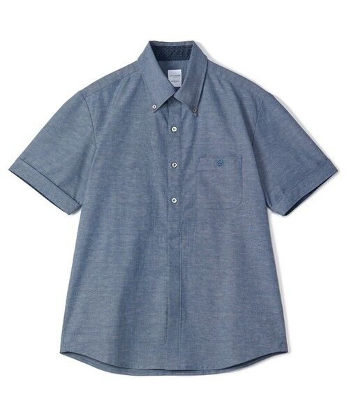 MEN'S BIGI / メンズビギ シャツ・ブラウス | 【COLE HAAN/コール ハーン】別注 綿麻オックス半袖シャツ＜吸水速乾/UVカット/遮熱/透け防止＞（ネイビー）