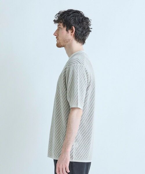 MEN'S BIGI / メンズビギ Tシャツ | クルーネックバイアスメッシュニット半袖Tシャツ | 詳細5