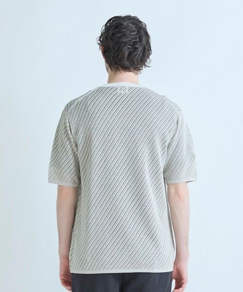 MEN'S BIGI / メンズビギ Tシャツ | クルーネックバイアスメッシュニット半袖Tシャツ | 詳細6