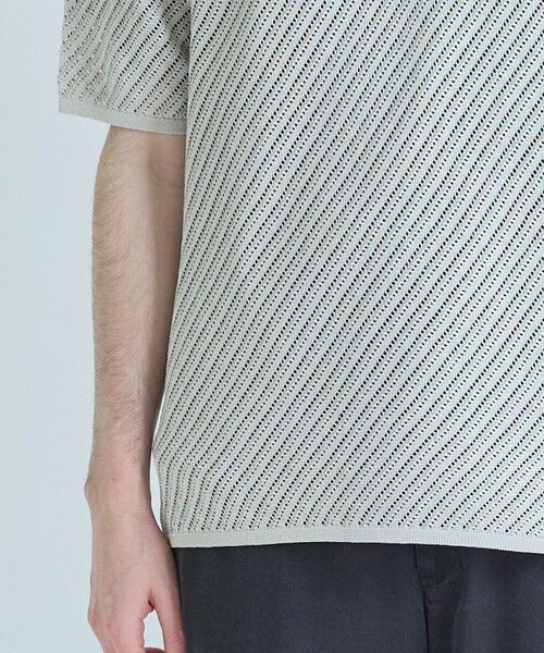 MEN'S BIGI / メンズビギ Tシャツ | クルーネックバイアスメッシュニット半袖Tシャツ | 詳細7