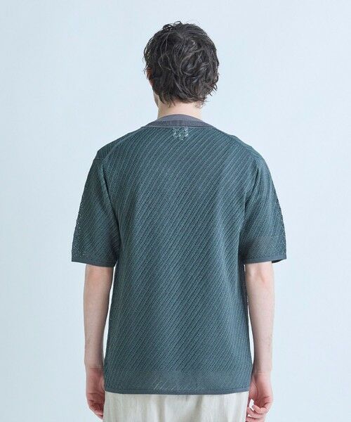 MEN'S BIGI / メンズビギ Tシャツ | クルーネックバイアスメッシュニット半袖Tシャツ | 詳細13