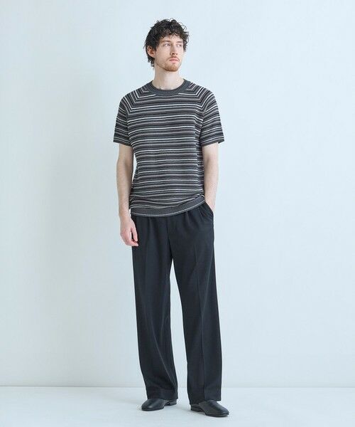 MEN'S BIGI / メンズビギ Tシャツ | マルチカラーボーダー半袖ニットTシャツ | 詳細3