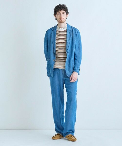 MEN'S BIGI / メンズビギ Tシャツ | マルチカラーボーダー半袖ニットTシャツ | 詳細12