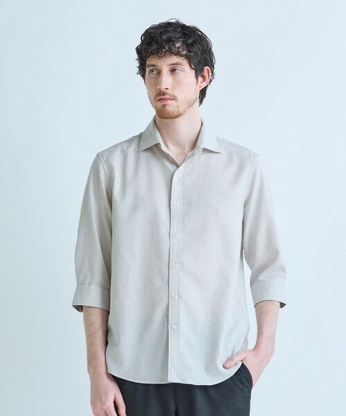 MEN'S BIGI / メンズビギ シャツ・ブラウス | トリアセ麻調 7分袖シャツ＜接触冷感/UVカット/イージーケア＞ | 詳細1