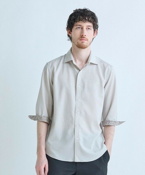 MEN'S BIGI / メンズビギ シャツ・ブラウス | トリアセ麻調 7分袖シャツ＜接触冷感/UVカット/イージーケア＞ | 詳細4