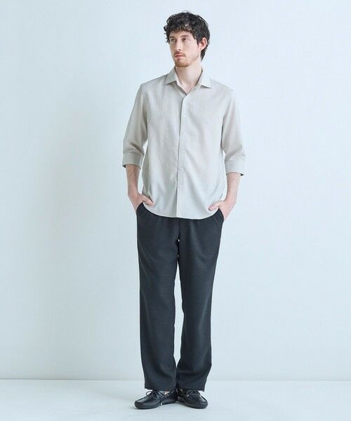 MEN'S BIGI / メンズビギ シャツ・ブラウス | トリアセ麻調 7分袖シャツ＜接触冷感/UVカット/イージーケア＞ | 詳細5