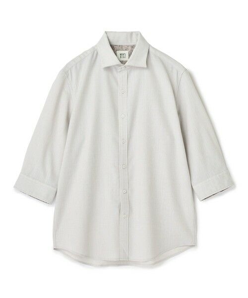 MEN'S BIGI / メンズビギ シャツ・ブラウス | トリアセ麻調 7分袖シャツ＜接触冷感/UVカット/イージーケア＞（ライトグレー）