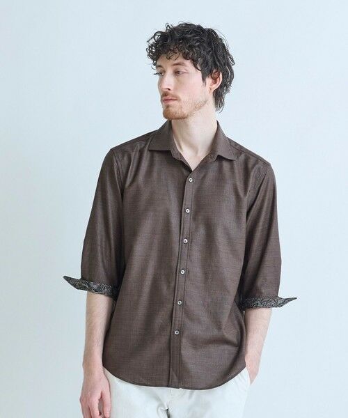 MEN'S BIGI / メンズビギ シャツ・ブラウス | トリアセ麻調 7分袖シャツ＜接触冷感/UVカット/イージーケア＞ | 詳細14