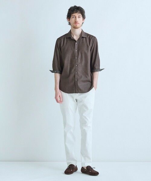 MEN'S BIGI / メンズビギ シャツ・ブラウス | トリアセ麻調 7分袖シャツ＜接触冷感/UVカット/イージーケア＞ | 詳細14