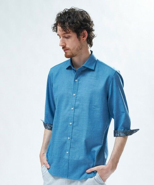 MEN'S BIGI / メンズビギ シャツ・ブラウス | トリアセ麻調 7分袖シャツ＜接触冷感/UVカット/イージーケア＞ | 詳細19